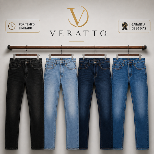Kit 4 Calças Jeans Masculina Skinny Corte Tradicional